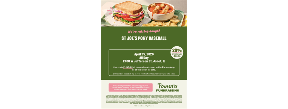 Panera Fundraiser - April 25th