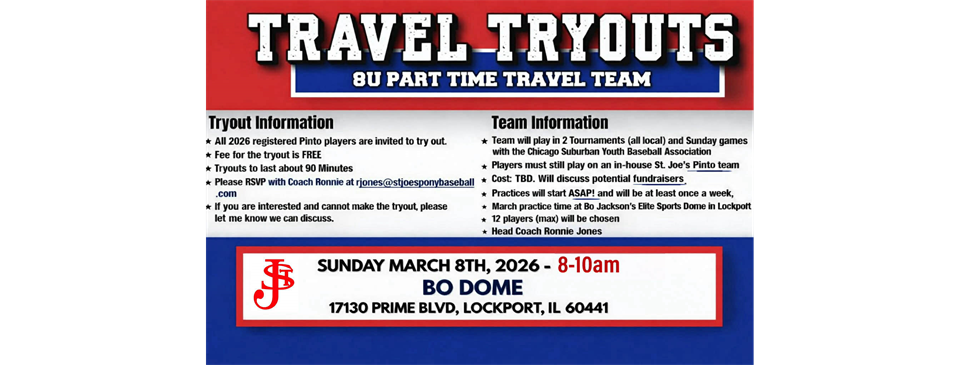 8U Part Time Travel Tryouts